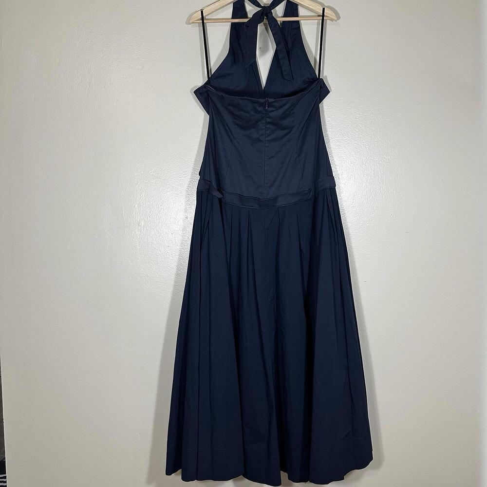 Staud Harrington Women's 10 Halter Neck Maxi Dress Navy Bohemian Contemporary - Picture 4 of 12